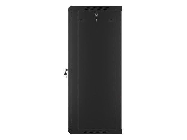 Lanberg WF01-6422-10B 19" 22U SZÉL:600mm MÉLY:450mm MAG:1085mm lapraszerelt üvegajtós fekete fali rack szekrény
