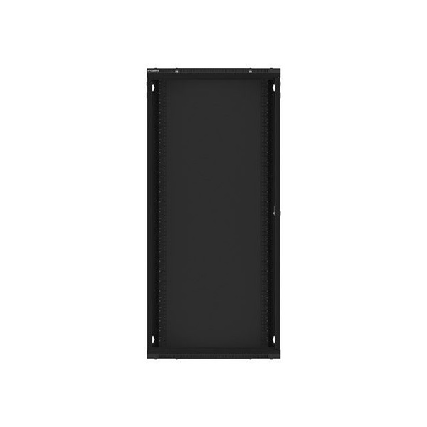 Lanberg WF01-6427-10B 19" 27U SZÉL:600mm MÉLY:450mm MAG:1307mm lapraszerelt üvegajtós fekete fali rack szekrény