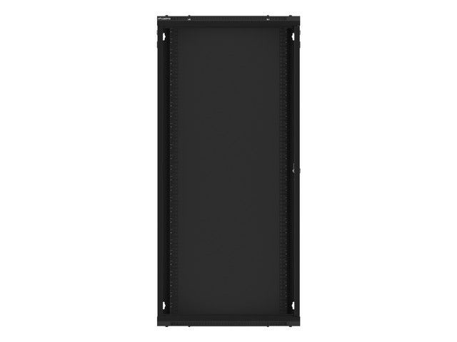 Lanberg WF01-6427-10B 19" 27U SZÉL:600mm MÉLY:450mm MAG:1307mm lapraszerelt üvegajtós fekete fali rack szekrény