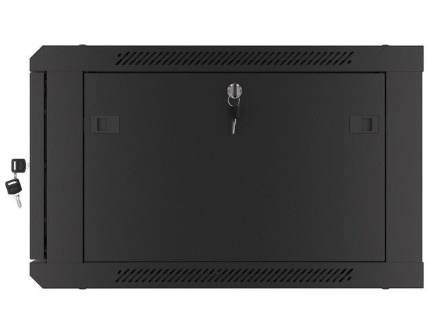 Lanberg WF01-6606-00B 19" 6U SZÉL:600mm MÉLY:600mm MAG:379mm lapraszerelt fémajtós fekete fali rack szekrény