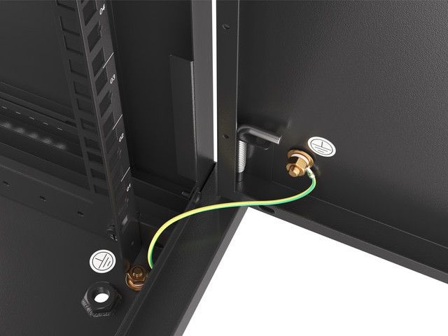 Lanberg WF01-6606-00B 19" 6U SZÉL:600mm MÉLY:600mm MAG:379mm lapraszerelt fémajtós fekete fali rack szekrény