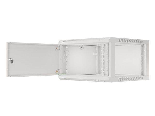 Lanberg WF01-6606-00S 19" 6U SZÉL:600mm MÉLY:600mm MAG:379mm lapraszerelt fémajtós szürke fali rack szekrény