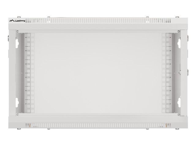 Lanberg WF01-6606-00S 19" 6U SZÉL:600mm MÉLY:600mm MAG:379mm lapraszerelt fémajtós szürke fali rack szekrény