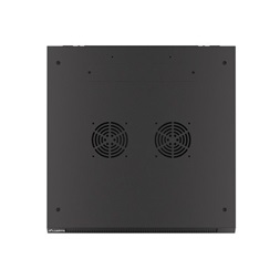 Lanberg WF01-6606-10B 19" 6U SZÉL:600mm MÉLY:600mm MAG:379mm lapraszerelt üvegajtós fekete fali rack szekrény