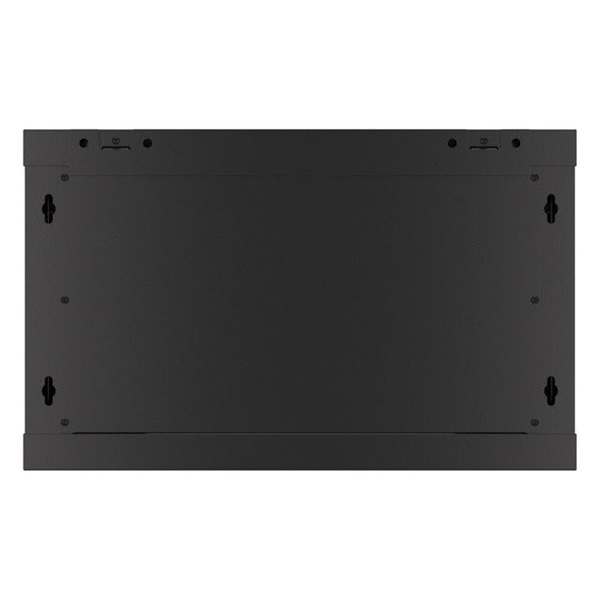 Lanberg WF01-6606-10B 19" 6U SZÉL:600mm MÉLY:600mm MAG:379mm lapraszerelt üvegajtós fekete fali rack szekrény
