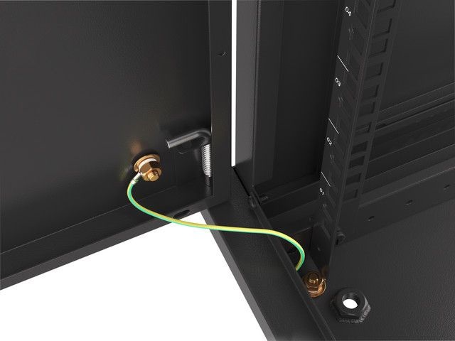 Lanberg WF01-6609-00B 19" 9U SZÉL:600mm MÉLY:600mm MAG:512mm lapraszerelt fémajtós fekete fali rack szekrény