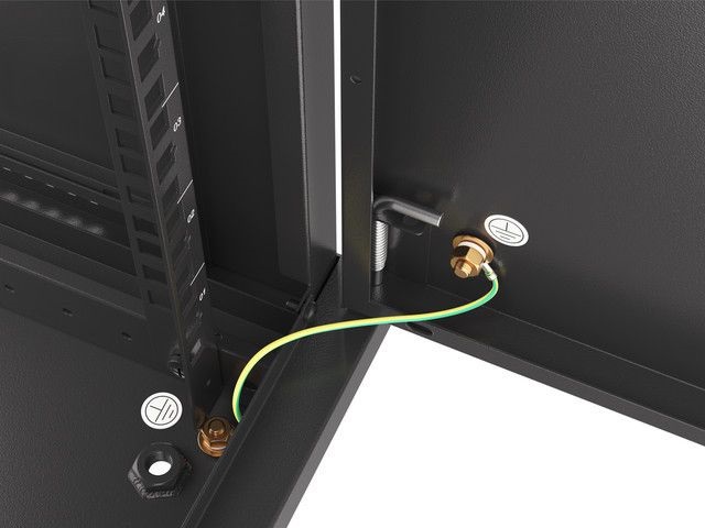 Lanberg WF01-6609-00B 19" 9U SZÉL:600mm MÉLY:600mm MAG:512mm lapraszerelt fémajtós fekete fali rack szekrény