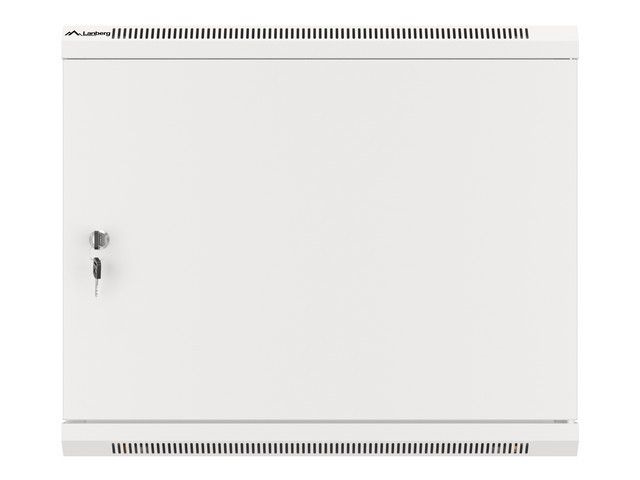 Lanberg WF01-6609-00S 19" 9U SZÉL:600mm MÉLY:600mm MAG:512mm lapraszerelt fémajtós szürke fali rack szekrény