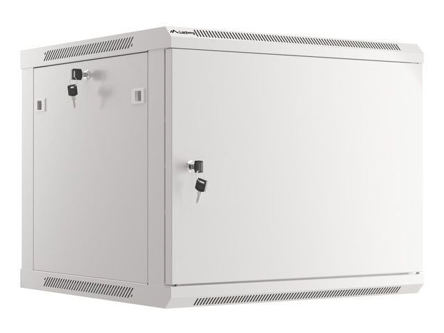 Lanberg WF01-6609-00S 19" 9U SZÉL:600mm MÉLY:600mm MAG:512mm lapraszerelt fémajtós szürke fali rack szekrény