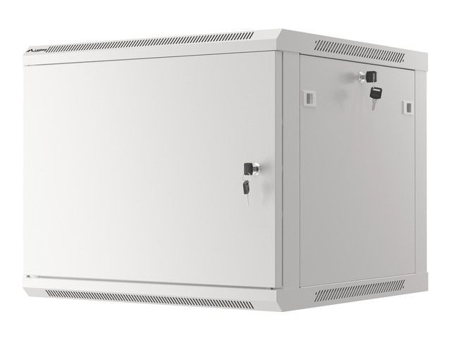 Lanberg WF01-6609-00S 19" 9U SZÉL:600mm MÉLY:600mm MAG:512mm lapraszerelt fémajtós szürke fali rack szekrény