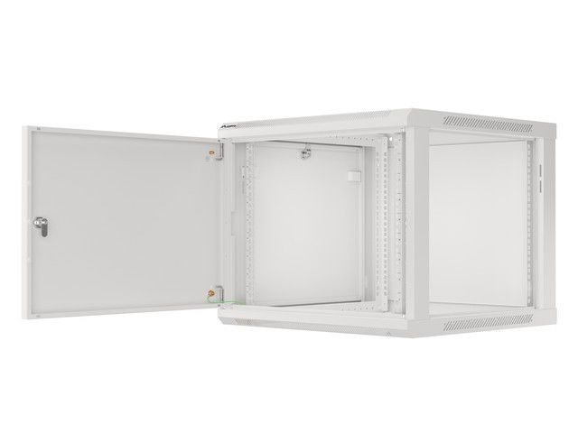 Lanberg WF01-6609-00S 19" 9U SZÉL:600mm MÉLY:600mm MAG:512mm lapraszerelt fémajtós szürke fali rack szekrény