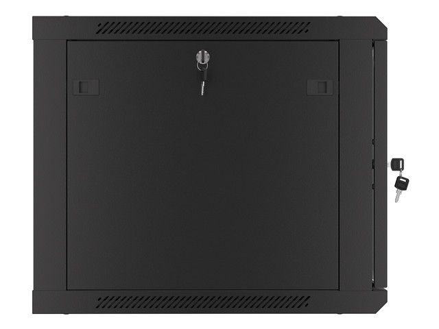 Lanberg WF01-6609-10B 19" 9U SZÉL:600mm MÉLY:600mm MAG:512mm lapraszerelt üvegajtós fekete fali rack szekrény