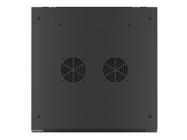 Lanberg WF01-6612-00B 19" 12U SZÉL:600mm MÉLY:600mm MAG:645mm lapraszerelt fémajtós fekete fali rack szekrény
