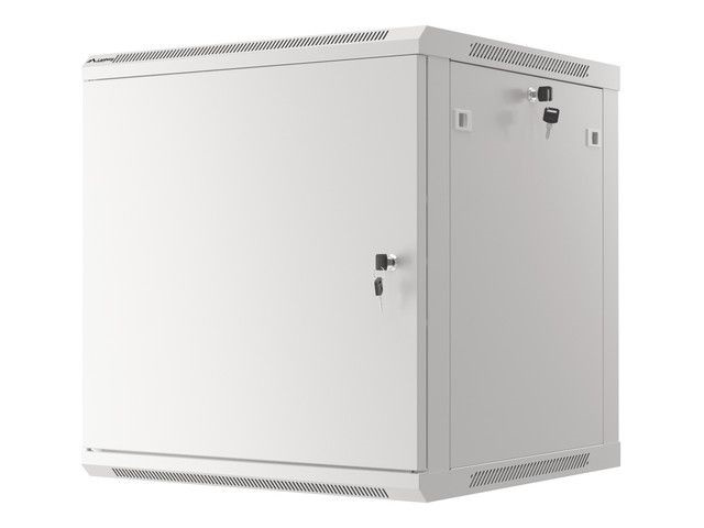 Lanberg WF01-6612-00S 19" 12U SZÉL:600mm MÉLY:600mm MAG:645mm lapraszerelt fémajtós szürke fali rack szekrény