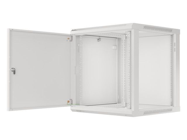 Lanberg WF01-6612-00S 19" 12U SZÉL:600mm MÉLY:600mm MAG:645mm lapraszerelt fémajtós szürke fali rack szekrény