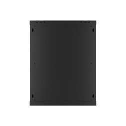 Lanberg WF01-6615-10B 19" 15U SZÉL:600mm MÉLY:600mm MAG:774mm lapraszerelt üvegajtós fekete fali rack szekrény