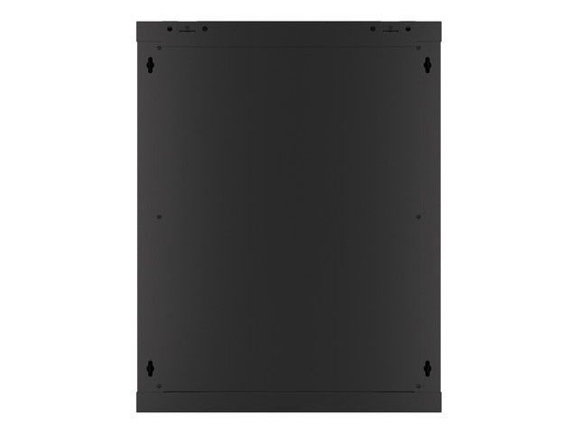 Lanberg WF01-6615-10B 19" 15U SZÉL:600mm MÉLY:600mm MAG:774mm lapraszerelt üvegajtós fekete fali rack szekrény