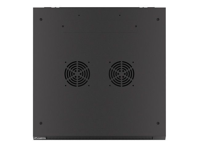 Lanberg WF01-6615-10B 19" 15U SZÉL:600mm MÉLY:600mm MAG:774mm lapraszerelt üvegajtós fekete fali rack szekrény
