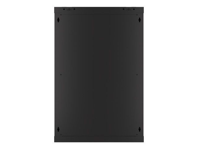 Lanberg WF01-6618-10B 19" 18U SZÉL:600mm MÉLY:600mm MAG:907mm lapraszerelt üvegajtós fekete fali rack szekrény