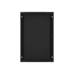 Lanberg WF01-6618-10B 19" 18U SZÉL:600mm MÉLY:600mm MAG:907mm lapraszerelt üvegajtós fekete fali rack szekrény