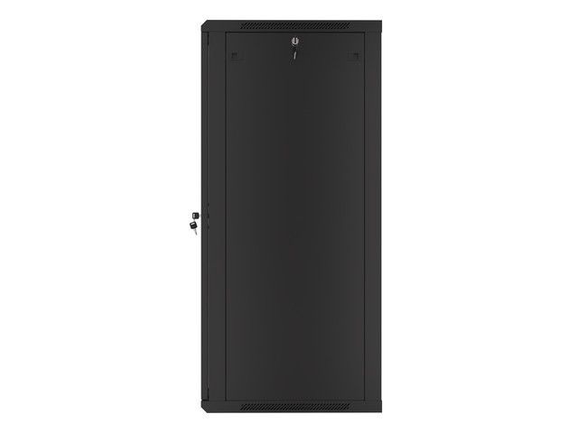 Lanberg WF01-6627-10B 19" 27U SZÉL:600mm MÉLY:600mm MAG:1307mm lapraszerelt üvegajtós fekete fali rack szekrény
