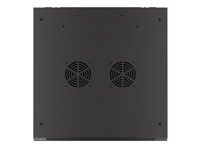 Lanberg WF01-6627-10B 19" 27U SZÉL:600mm MÉLY:600mm MAG:1307mm lapraszerelt üvegajtós fekete fali rack szekrény