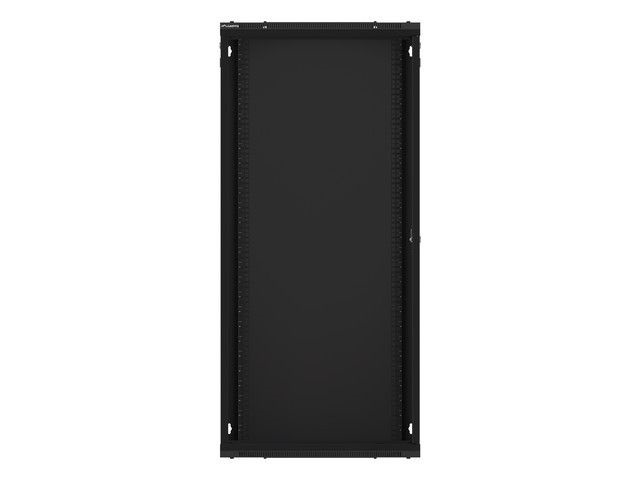 Lanberg WF01-6627-10B 19" 27U SZÉL:600mm MÉLY:600mm MAG:1307mm lapraszerelt üvegajtós fekete fali rack szekrény