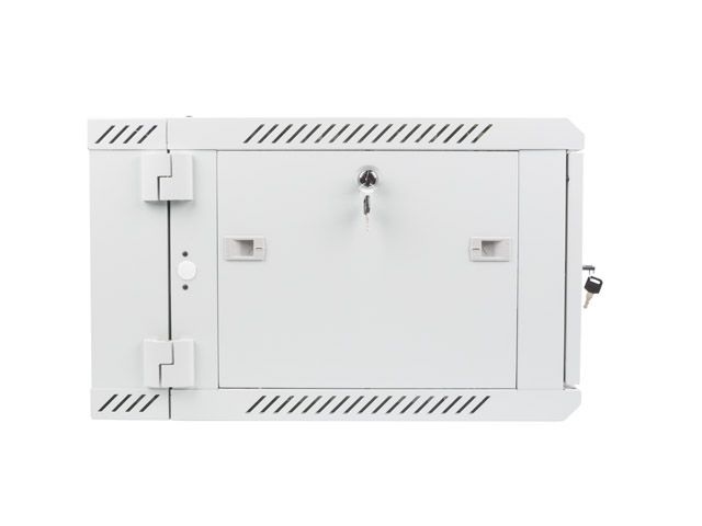 Lanberg WF02-6606-10S 19" 6U SZÉL:600mm MÉLY:600mm MAG:374mm lapraszerelt üvegajtós szürke kétrészes fali rack szekrény