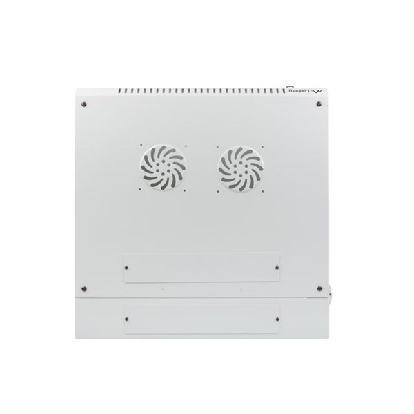 Lanberg WF02-6606-10S 19" 6U SZÉL:600mm MÉLY:600mm MAG:374mm lapraszerelt üvegajtós szürke kétrészes fali rack szekrény