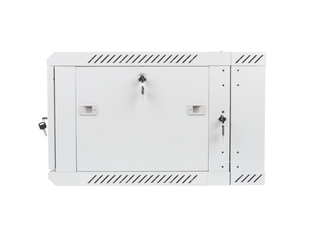 Lanberg WF02-6606-10S 19" 6U SZÉL:600mm MÉLY:600mm MAG:374mm lapraszerelt üvegajtós szürke kétrészes fali rack szekrény