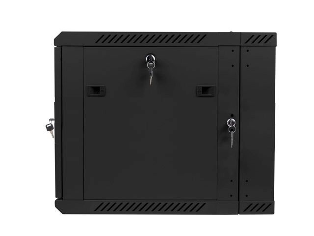 Lanberg WF02-6609-10B 19" 9U SZÉL:600mm MÉLY:600mm MAG:507mm lapraszerelt üvegajtós fekete kétrészes fali rack szekrény