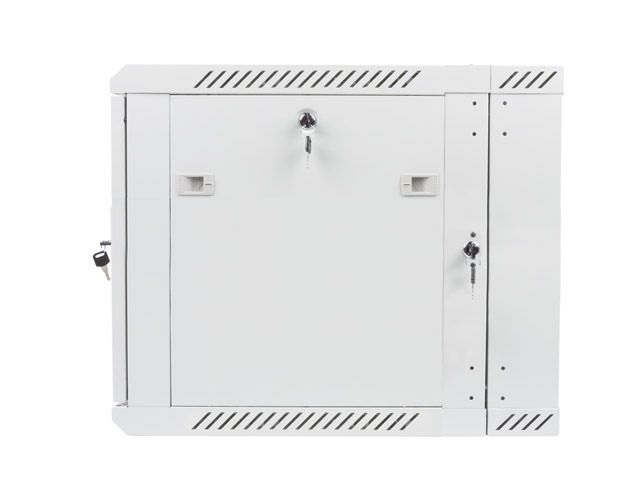 Lanberg WF02-6609-10S 19" 9U SZÉL:600mm MÉLY:600mm MAG:507mm lapraszerelt üvegajtós szürke kétrészes fali rack szekrény