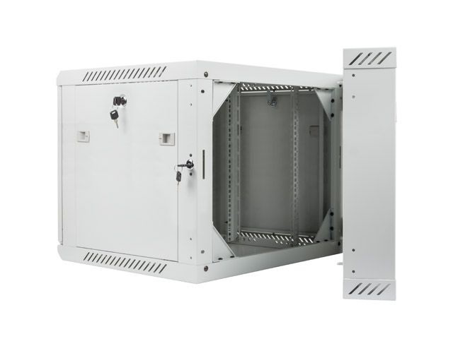 Lanberg WF02-6609-10S 19" 9U SZÉL:600mm MÉLY:600mm MAG:507mm lapraszerelt üvegajtós szürke kétrészes fali rack szekrény