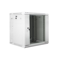 Lanberg WF02-6612-10S 19" 12U SZÉL:600mm MÉLY:600mm MAG:640mm lapraszerelt üvegajtós szürke kétrészes fali rack szekrény