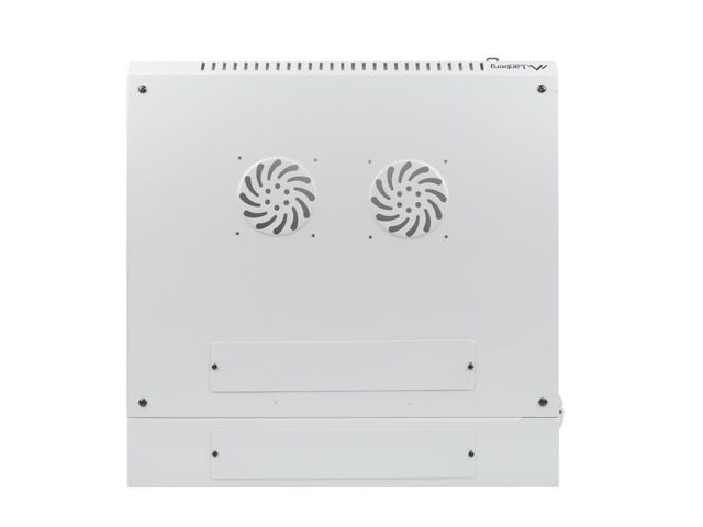 Lanberg WF02-6612-10S 19" 12U SZÉL:600mm MÉLY:600mm MAG:640mm lapraszerelt üvegajtós szürke kétrészes fali rack szekrény