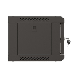 Lanberg WF03-5304-10B 19" 4U SZÉL:540mm MÉLY:350mm MAG:281mm lapraszerelt üvegajtós fekete fali rack szekrény