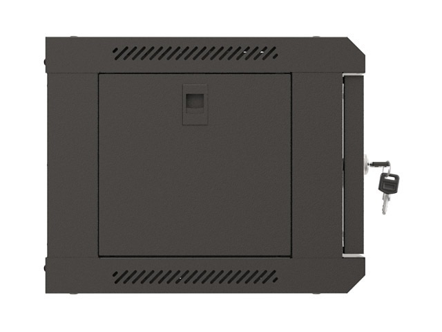 Lanberg WF03-5304-10B 19" 4U SZÉL:540mm MÉLY:350mm MAG:281mm lapraszerelt üvegajtós fekete fali rack szekrény
