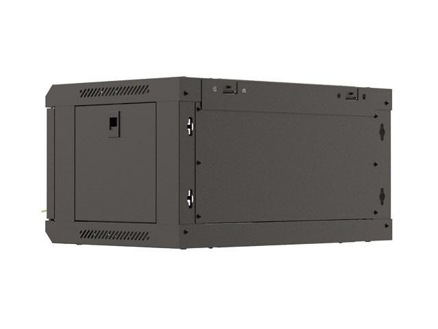 Lanberg WF03-5304-10B 19" 4U SZÉL:540mm MÉLY:350mm MAG:281mm lapraszerelt üvegajtós fekete fali rack szekrény