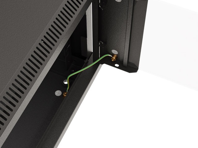 Lanberg WF03-5304-10B 19" 4U SZÉL:540mm MÉLY:350mm MAG:281mm lapraszerelt üvegajtós fekete fali rack szekrény
