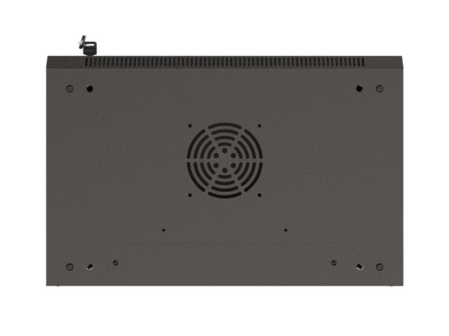 Lanberg WF03-5304-10B 19" 4U SZÉL:540mm MÉLY:350mm MAG:281mm lapraszerelt üvegajtós fekete fali rack szekrény