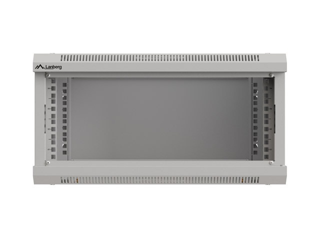 Lanberg WF03-5304-10S 19" 4U SZÉL:540mm MÉLY:350mm MAG:281mm lapraszerelt üvegajtós szürke fali rack szekrény