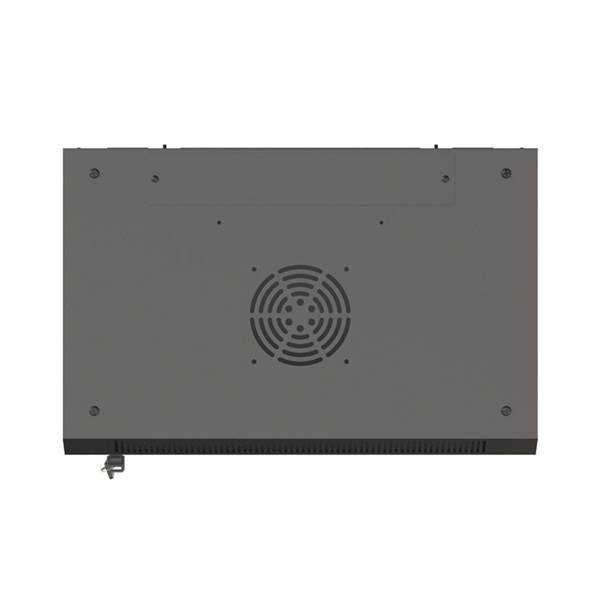 Lanberg WF03-5306-10B 19" 6U SZÉL:540mm MÉLY:350mm MAG:370mm lapraszerelt üvegajtós fekete fali rack szekrény