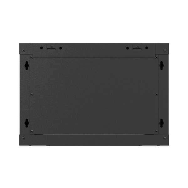 Lanberg WF03-5306-10B 19" 6U SZÉL:540mm MÉLY:350mm MAG:370mm lapraszerelt üvegajtós fekete fali rack szekrény
