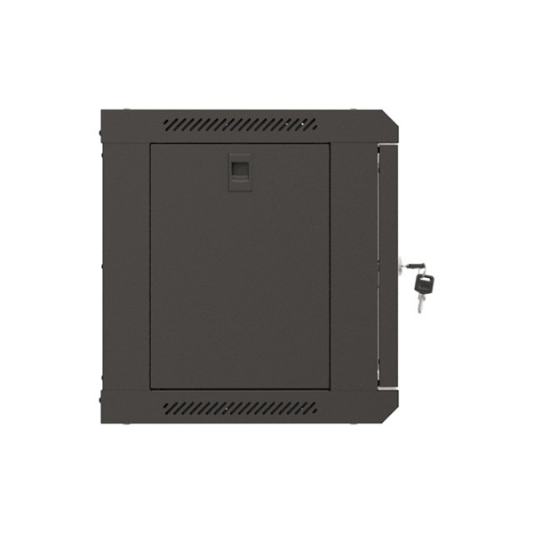 Lanberg WF03-5306-10B 19" 6U SZÉL:540mm MÉLY:350mm MAG:370mm lapraszerelt üvegajtós fekete fali rack szekrény