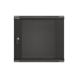 Lanberg WF03-5309-10B 19" 9U SZÉL:540mm MÉLY:350mm MAG:500mm lapraszerelt üvegajtós fekete fali rack szekrény