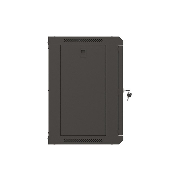 Lanberg WF03-5309-10B 19" 9U SZÉL:540mm MÉLY:350mm MAG:500mm lapraszerelt üvegajtós fekete fali rack szekrény