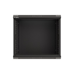Lanberg WF03-5309-10B 19" 9U SZÉL:540mm MÉLY:350mm MAG:500mm lapraszerelt üvegajtós fekete fali rack szekrény