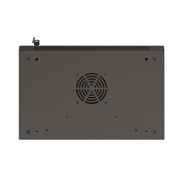 Lanberg WF03-5309-10B 19" 9U SZÉL:540mm MÉLY:350mm MAG:500mm lapraszerelt üvegajtós fekete fali rack szekrény
