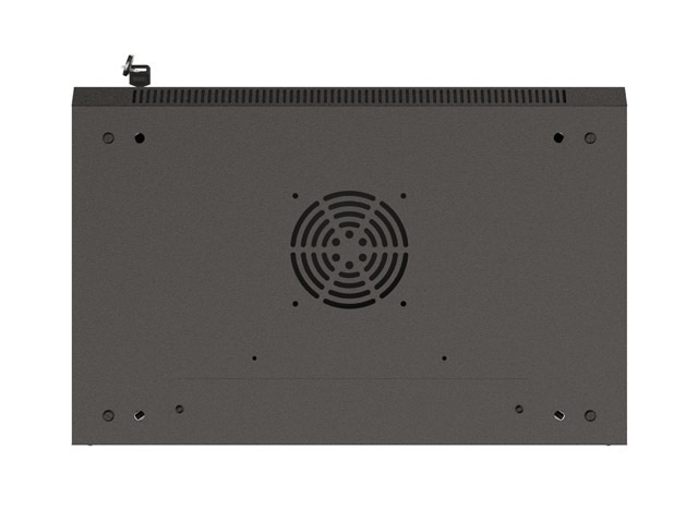 Lanberg WF03-5309-10B 19" 9U SZÉL:540mm MÉLY:350mm MAG:500mm lapraszerelt üvegajtós fekete fali rack szekrény