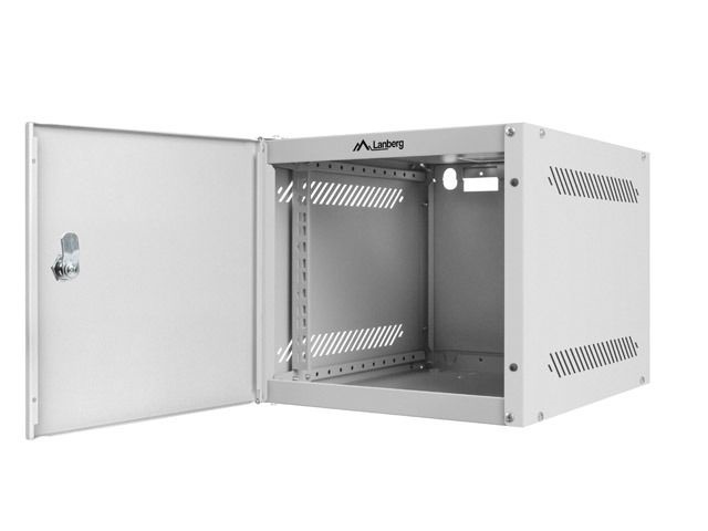 Lanberg WF10-2304-00S 10" 4U SZÉL:280mm MÉLY:310mm MAG:247mm lapraszerelt fémajtós szürke fali rack szekrény
